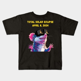 Total Solar Eclipse 2024 Grunge Possum Kids T-Shirt